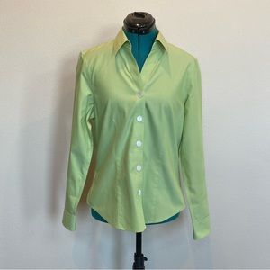 Coldwater Creek Green Long Sleeve Button Down Shirt 100% Cotton Size S
